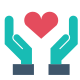 hands holding heart icon